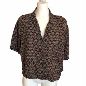 Short Sleeve button up blouse (HH-11)